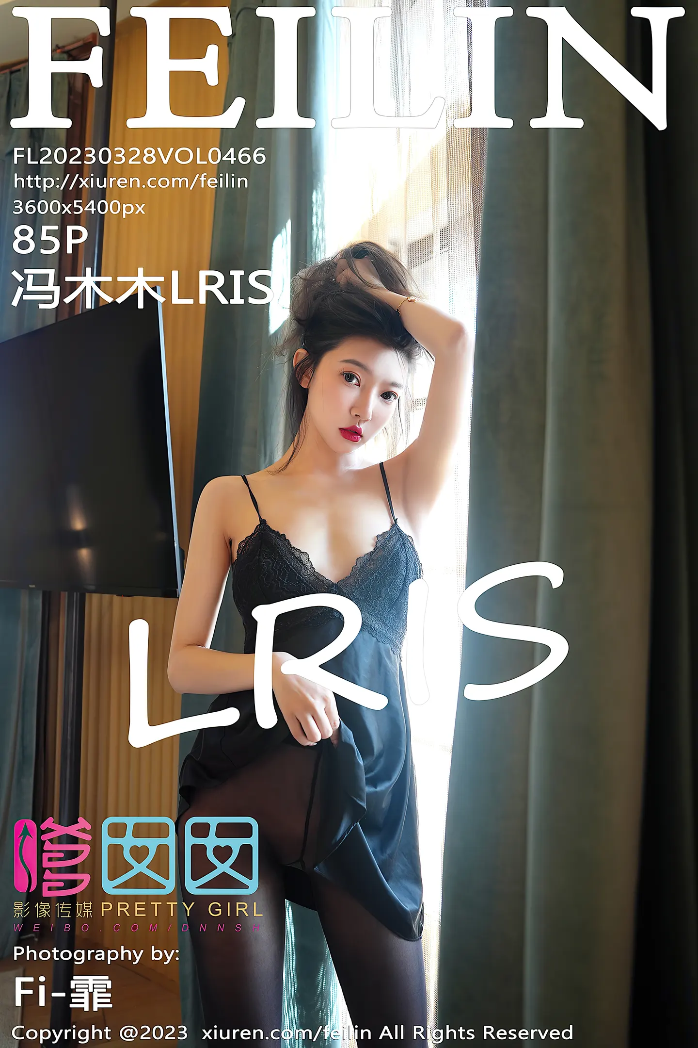 [FeiLin嗲囡囡]VOL.466_女神冯木木LRIS黑色情趣吊带裙配超薄黑丝秀惹火身材诱惑写真85P-秀人网 - XiuRen.Xyz